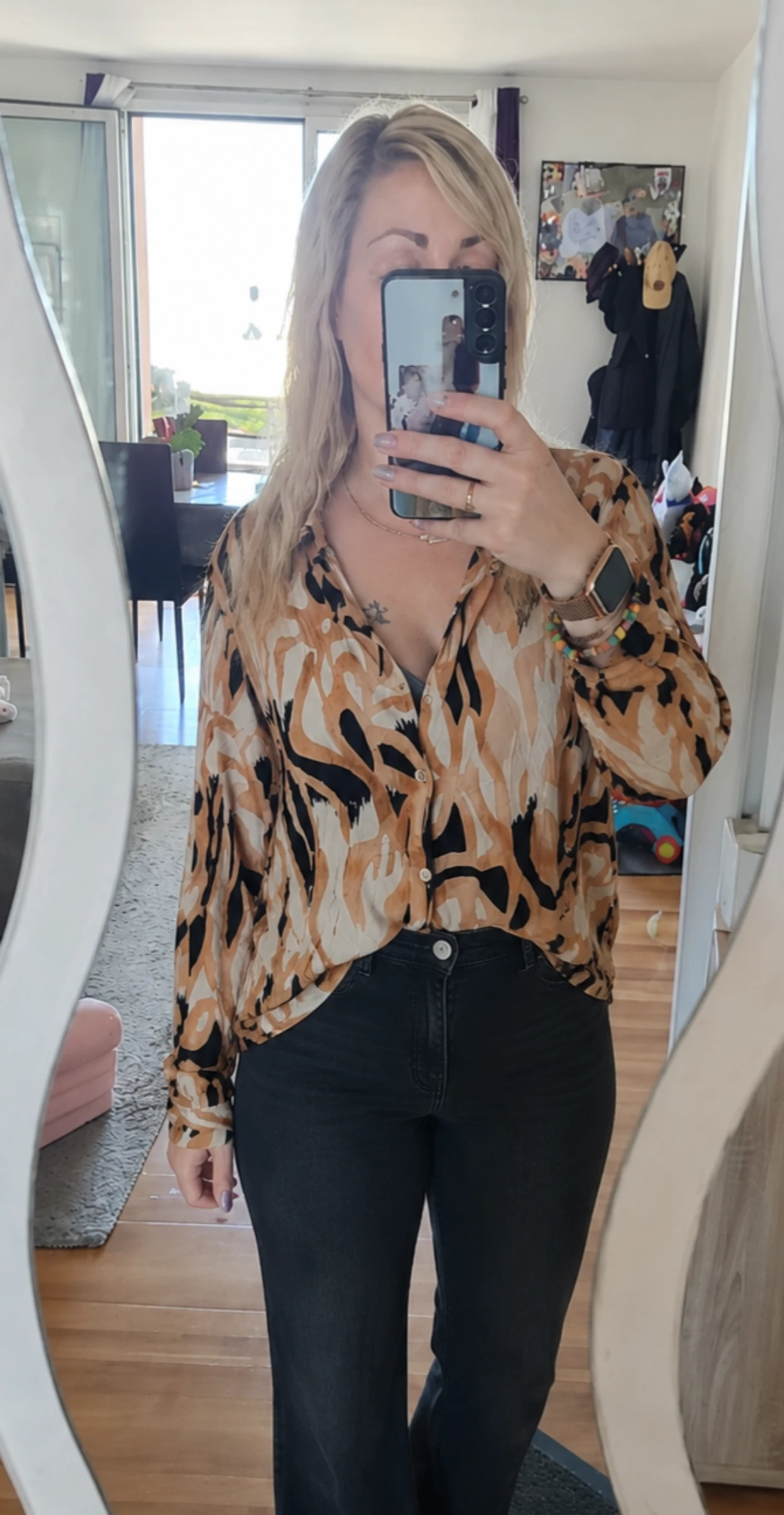 Chemise fluide imprimé bohéme chic ●Taille L●🌸 Neuf avec étiquette